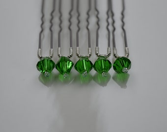 GREEN hair pins, Hair accessories