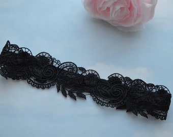 BLACK lace garter * Thigh garter