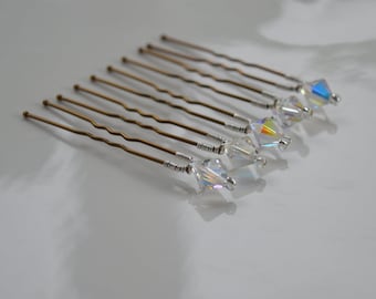CRYSTAL AB hair pins, Party, Prom, Wedding, Bridesmaids accessories