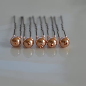 ROSE GOLD pearl hair pins, Wedding, Party, Prom