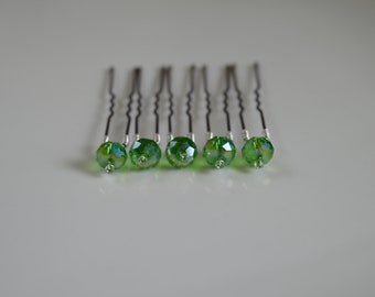 GREEN hair pins