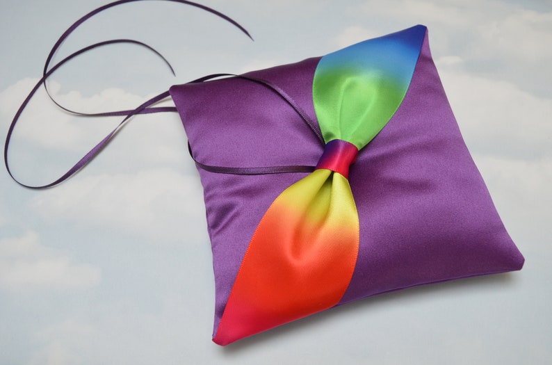 Gay Lgbt Wedding Ring Pillow Rainbow Pride Ring Cushion Gay Etsy