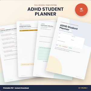 Agenda stampabile per studenti con ADHD / Strumento di monitoraggio delle funzioni esecutive per la scuola