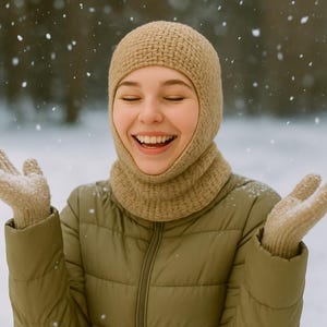 Ski Maske Häkeln PDF, Balaclava Häkelanleitung, Warmes Winter-Gesichtsabdeckung, einfache Häkelmütze, Sofort-Download