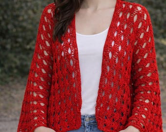 Patrón de kimono de crochet en PDF: Bolero bohemio fácil, cárdigan ligero (descarga digital)
