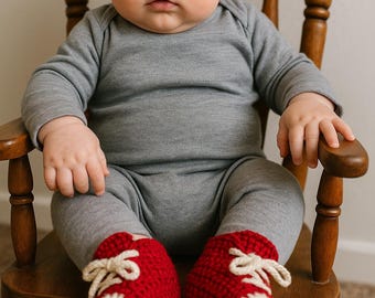 Gehaakte sneakers pantoffels kinderschoenen pdf-patroon babysokjes Schoenenpatroon
