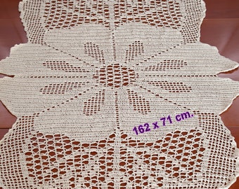 Chemin de Table en coton fait à la main en dentelle au