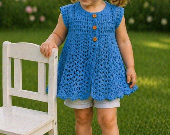 Baby Vests Crochet Pattern in the size 2 - 3 years old Baby Sweater Vest Crochet pattern PDF Easy  Pattern