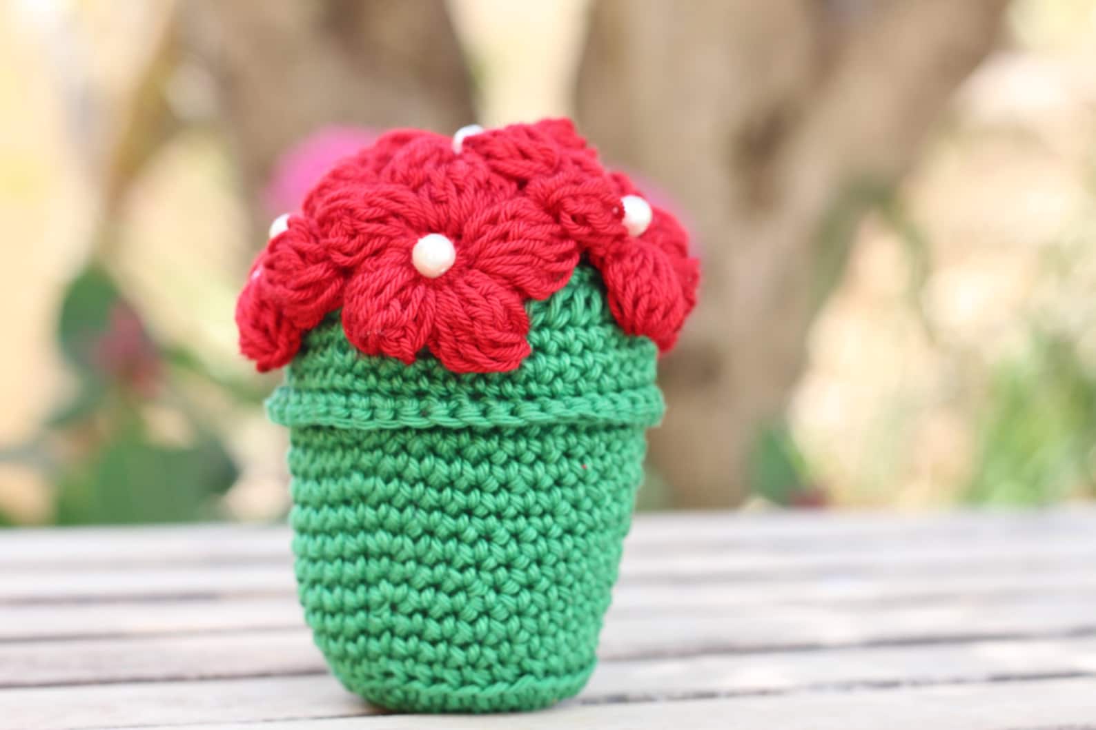 Crocheted Flower Pot Tutorial, Amigurumi Flower Pot Pattern, Unique