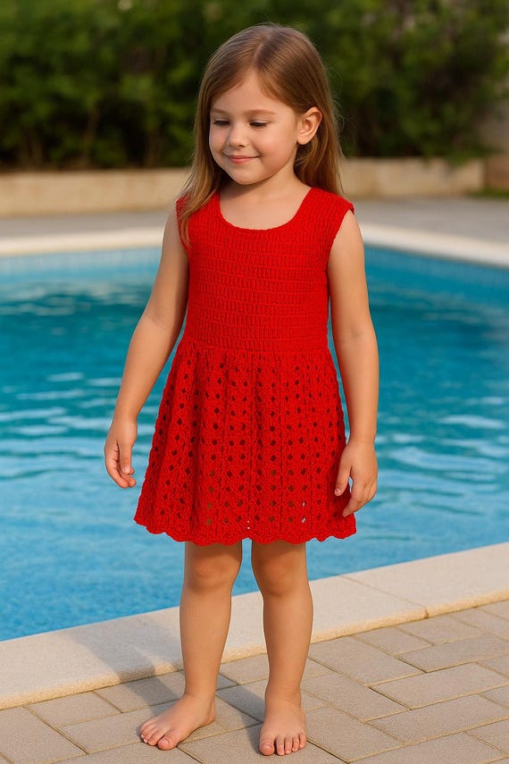 Crochet Lace Dress Pattern: Toddler Girl, 3-4 Years (PDF Pattern)