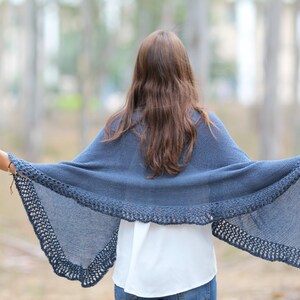 Knit Shawl Pattern Hand Knit Shawl Pattern Women Shawl Tutorial Knitting patterns Hand Knit Shawl Wraps shawls pattern Mother day gift image 2