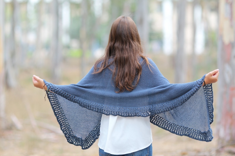 Knit Shawl Pattern Hand Knit Shawl Pattern Women Shawl Tutorial Knitting patterns Hand Knit Shawl Wraps shawls pattern Mother day gift image 2