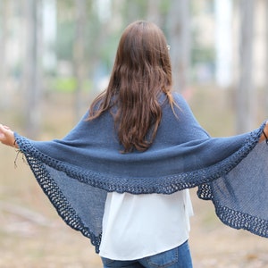 Knit Shawl Pattern Hand Knit Shawl Pattern Women Shawl Tutorial Knitting patterns Hand Knit Shawl Wraps shawls pattern Mother day gift image 7