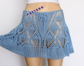 Summer skirt tutorialSkirt crochet pattern PDF  Women's clothing patterns Lace skirt Crochet skirt Pattern