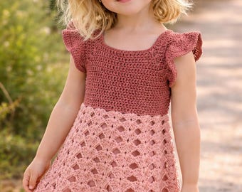 Vestido de crochê para menina de 2 a 3 anos - Modelo de vestido de crochê com renda - Modelo de vestido de crochê para menina - Vestido de crochê para bebês e crianças pequenas
