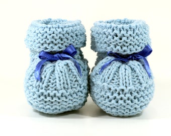 Knitted Baby Shoes Pattern with Ribbon in the size 3 - 6 months Baby Booties Pattern Baby Boots Pattern  Shoes Knit Boots Knitting Pattern