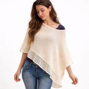 Breipatroon voor een damesponcho, handgebreid ponchopatroon, patroon voor een gebreide poncho, patroon voor een ponchocape, patroon voor een voedingsponcho. afbeelding 8