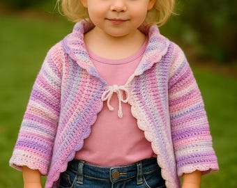 Crochet Toddler Cardigan Pattern: Pastel Baby Sweater (PDF Pattern, Ages 3-4)
