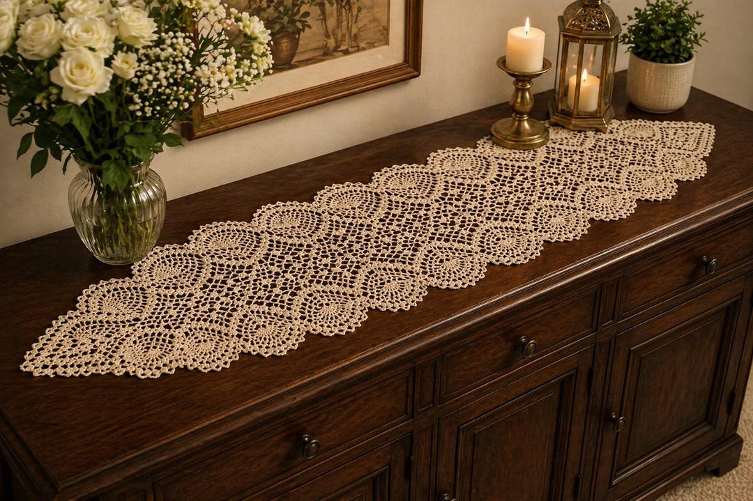Table Runner Pattern Table Cloth Tutorial Crochet Table Runner PDF