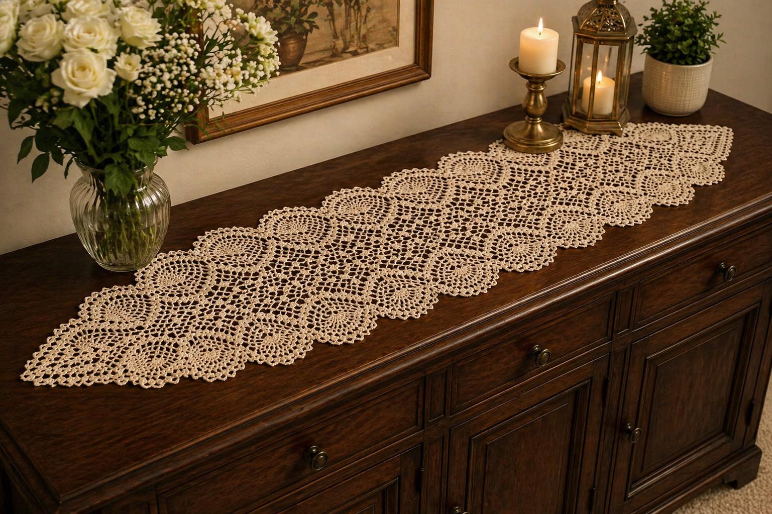 white christmas dresses Vintage Hand Embroidered Table Runner Dresser Scarf Floral Leaves Croc –  Avid Vintage