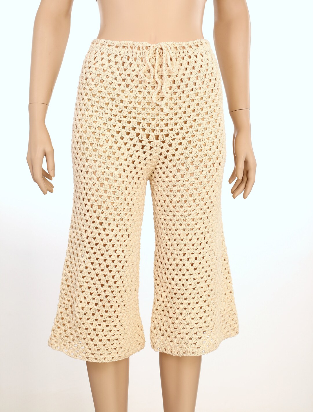 最終値下げ　liilu crochet pants 4y She_Sky-Camel-Sheer-Crochet-