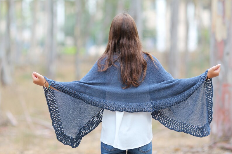 Knit Shawl Pattern Hand Knit Shawl Pattern Women Shawl Tutorial Knitting patterns Hand Knit Shawl Wraps shawls pattern Mother day gift image 8