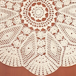 Tablecloth Pattern Crochet Written Instruction Center Piece Lace Tablecloth Home Décor Crochet Table Runner Crochet Table Doily Doily Runner image 4