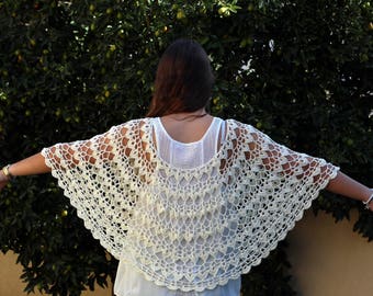 Cape de mariage Capelet motif Crochet poncho motif Lacy poncho motif cape motif Mariage poncho châle motif Châle poncho