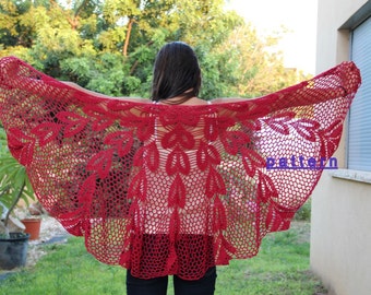 Shawl pattern PDF pattern Crochet lace shawl tutorial  Crochet PDF patterns Crochet shawl Lace shawl pattern Handmade shawl Wrap pattern