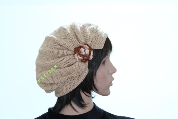 winter slouch hat tutorial women s winter hat pdf etsy