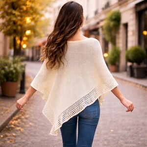 Breipatroon voor een damesponcho, handgebreid ponchopatroon, patroon voor een gebreide poncho, patroon voor een ponchocape, patroon voor een voedingsponcho. afbeelding 6