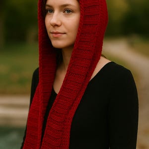 Winter Hat Adult Teen Knitted Chunky Women Winter Hood Scarf Hooded Cowl Hoodie Cowl Hat Pattern Knitting PATTERN Cowl Pattern
