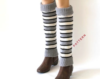 Leg Warmer Knitting Tutorial, Toeless Socks PDF Pattern, Knitting Patterns for Beginner's