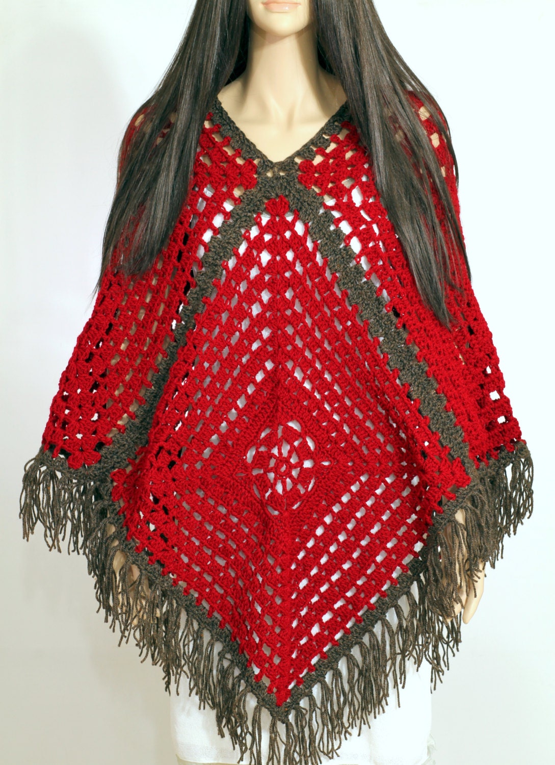 Vintage Granny Square Poncho Crochet Poncho Pattern PDF Cape Etsy