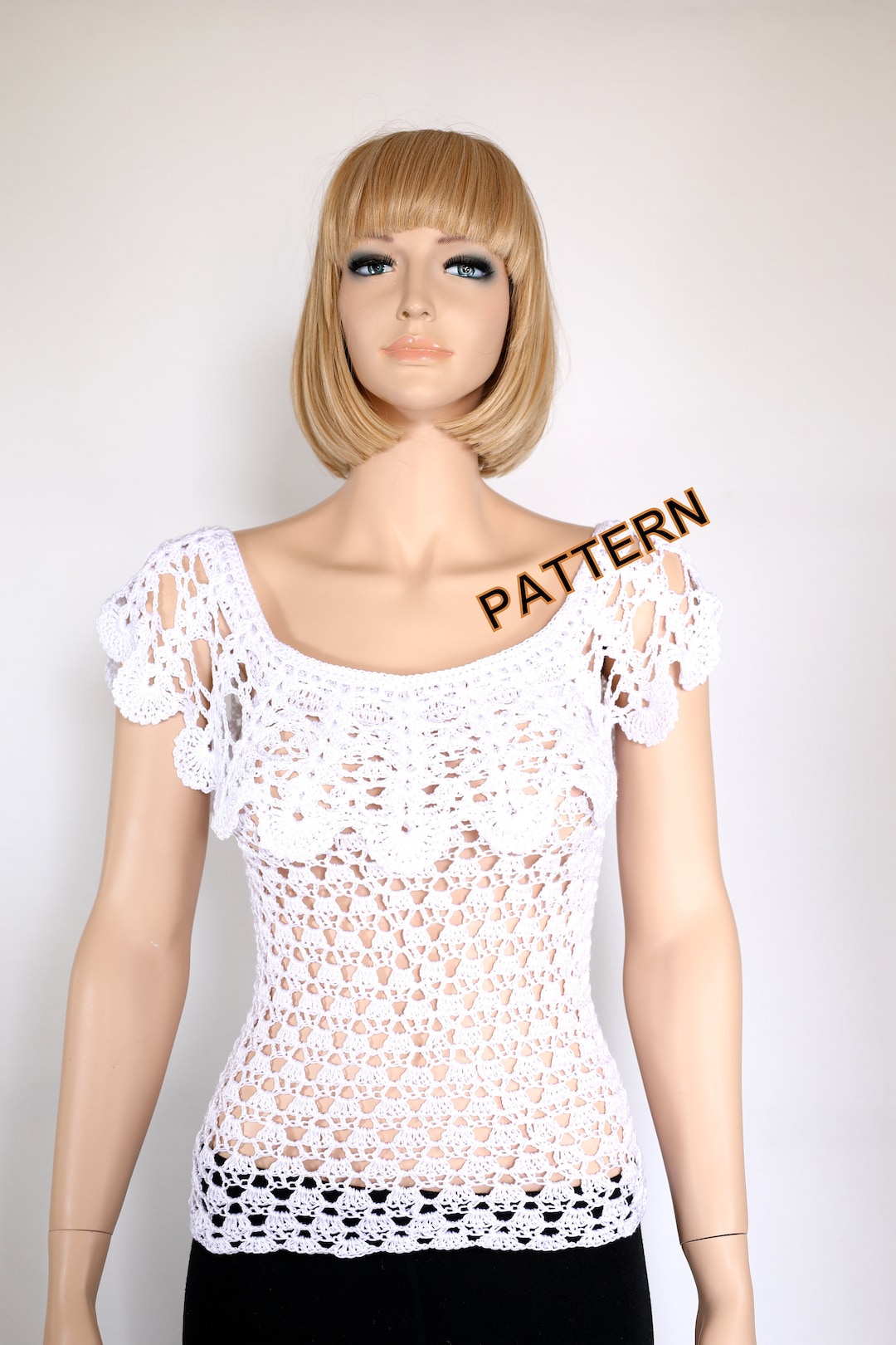 Womens Gypsy Blouse Top PDF Crochet Pattern off the Shoulder Etsy