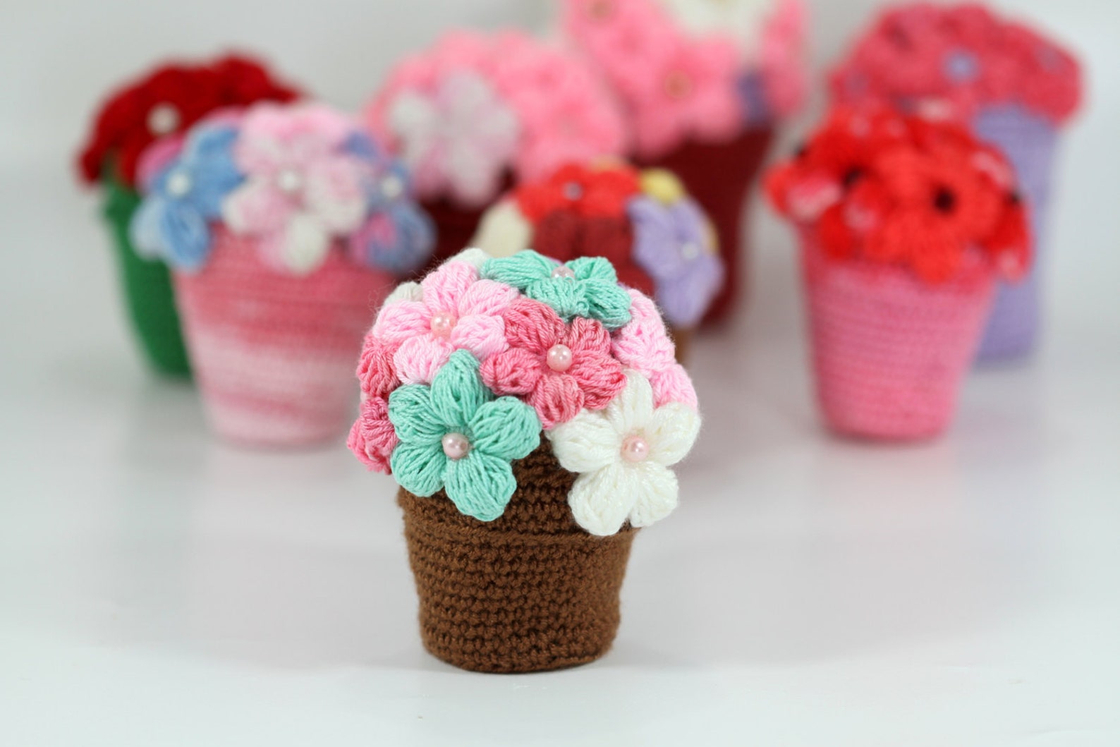 Crocheted Flower Pot PDF Tutorial Hand Crochet Flower Etsy