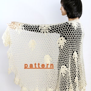 Crochet Shawl Pattern PDF Extra Large Wedding Wrap Lace Crochet Shawl Tutorial Elegant Handmade Shoulder Cover for Women