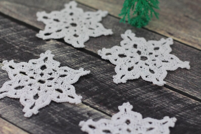 Christmas ornaments Crocheted Star Snowflake PDF Hand crochets Star Snowflake Tutorial, Snowflake Patterns image 1