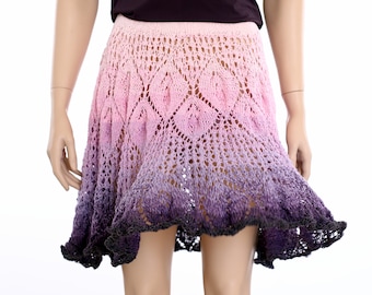 Knitting Pattern Lace Skirt PDF Summer Beach Skirt Tutorial Sexy Skirt Design Knit Cover Up Pattern Lightweight Lace Skirt Pattern Only