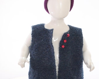 Baby Vests Knitting Pattern in the size 1 - 2 years old Baby Sweater Vest knitting pattern PDF Easy