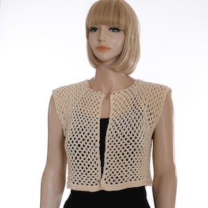 Sleeveless Crochet Cardigan Crochet Vest Lace cardigan pattern  pattern Size Small Medium Crochet Pattern Cardigan sweater Wedding Top