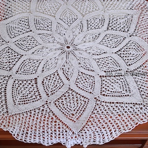 Knit Tablecloth Pattern Round Tablecloth Large Tablecloth Pattern Handmade Home Décor Accents Antique Written Instructions