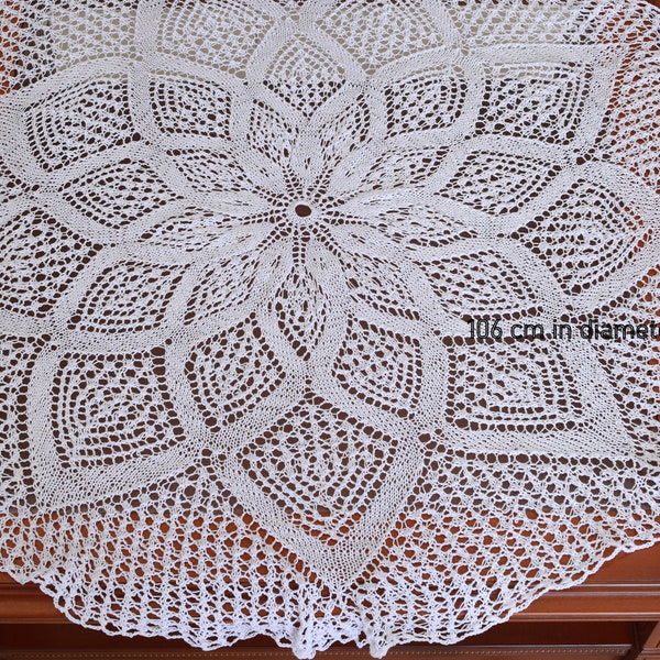 Knit Tablecloth Pattern Round Tablecloth Large Tablecloth Pattern Handmade Home Décor Accents Antique Written Instructions