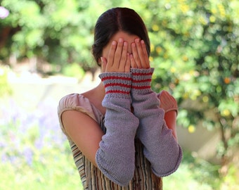 Fingerless Gloves Knitting Pattern, Arm Warmers knit Pattern, Womens Fingerless Mittens Tutorial