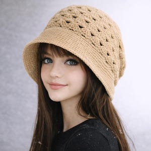 Crochet hat pattern Crochet Gift for Her Hat PDF Pattern Hand crochet Caps Bow Hat Pattern Crochet Sun Hat Crochet Vintage Hat Women’s hat