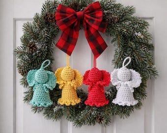 Häkelanleitung für einen Engel als Christbaumschmuck, Weihnachtsbaumschmuck, Engel für den Weihnachtskranz, Amigurumi-PDF, Sofort-Download