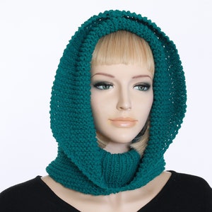 Winter Hat Adult Teen Knitted Chunky Women Winter Hood Scarf Knitting PATTERN Cocoon Hooded Cowl Hoodie Cowl Hat Pattern Cowl Pattern