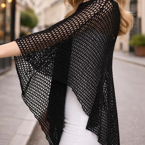 Modello di mantellina all'uncinetto in pizzo, scialle da sposa, tutorial all'uncinetto, poncho in pizzo PDF, coprispalle, modello di mantellina all'uncinetto per donne principianti