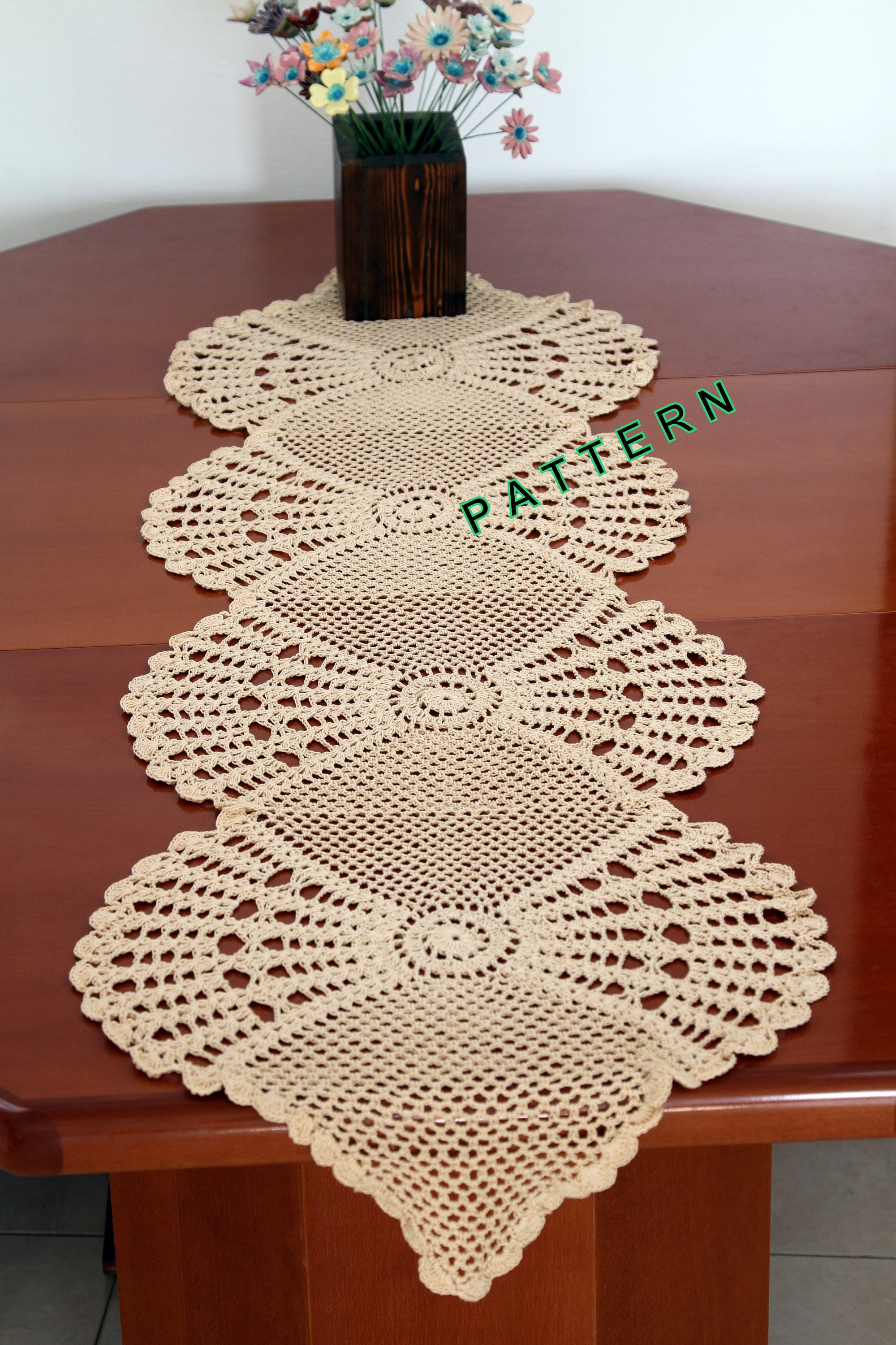 Table Runner Pattern Crochet Table Runner PDF Written Instructions Center Piece Lace Table Runner Home Decor Crochet Table Runner - Etsy