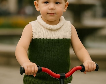 Tricô de suéter infantil, padrão de tricô para colete de bebê, coletes para bebês de 2 a 3 anos, padrão de regata infantil.